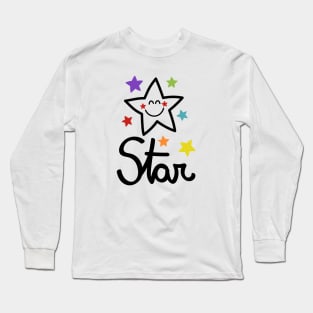 Star lettering in black Long Sleeve T-Shirt